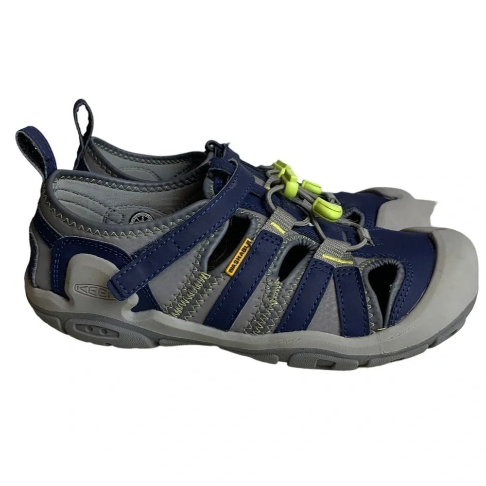 Keens Knotch Creek Sandal Waterproof  Steel Grey/ Blue Depths Size Big Kids 5